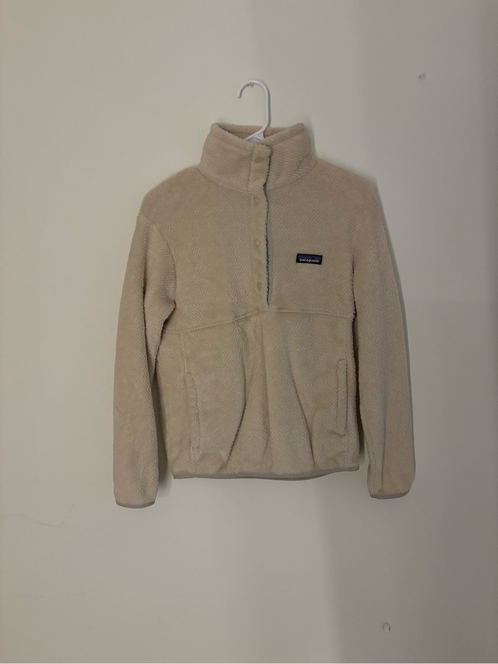 Patagonia Cream Sherpa Half-Zip Turtleneck Pullover